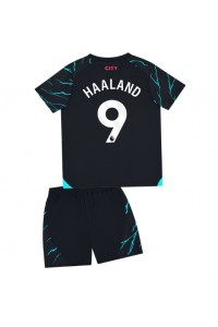 Manchester City Erling Haaland #9 Jalkapallovaatteet Lasten Kolmas peliasu 2023-24 Lyhythihainen (+ Lyhyet housut)